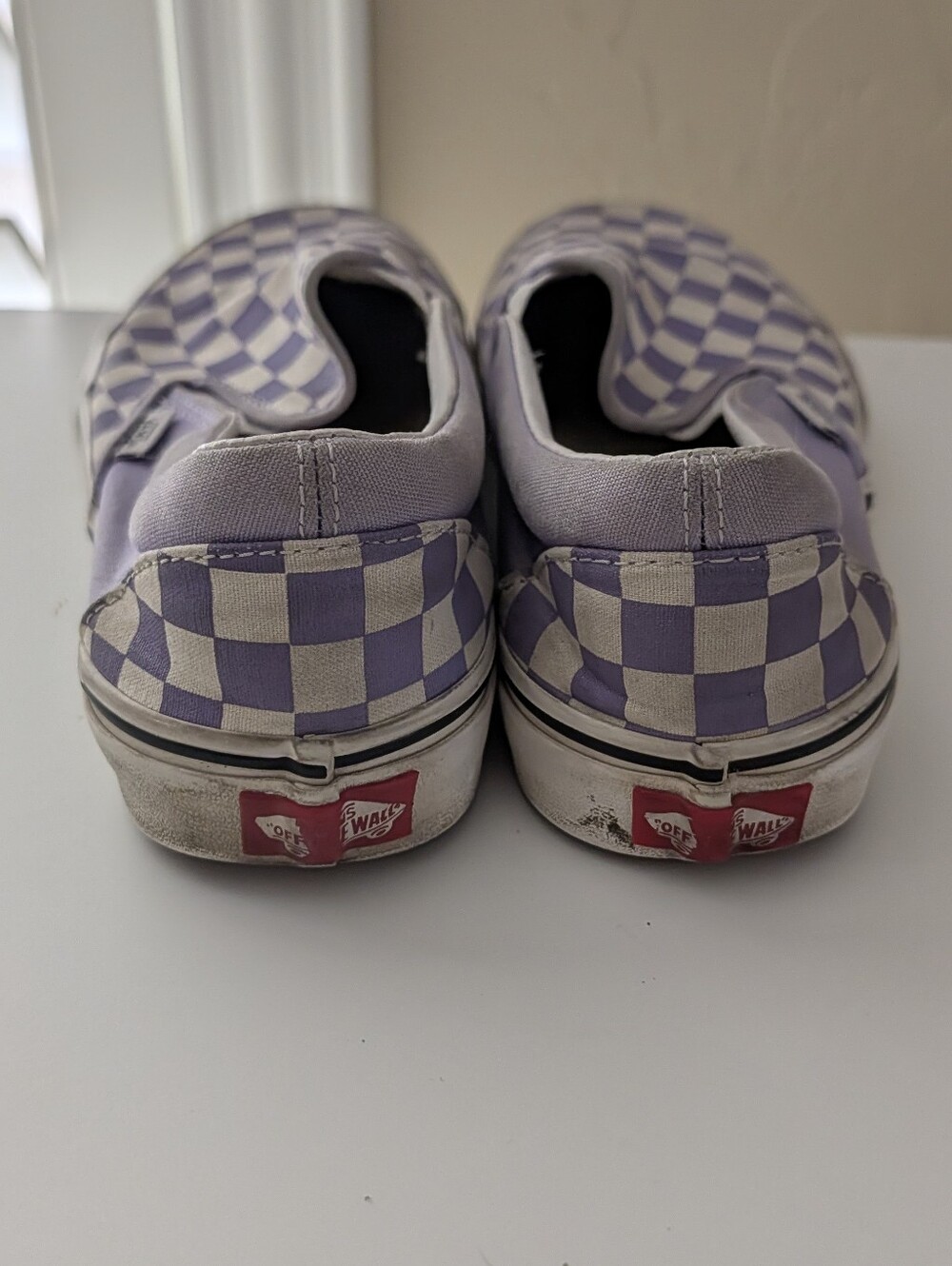 Vans Checkered Purple Classic Slip On Checkerboard SK8, Heather Wms 9 - Picture 4 of 7